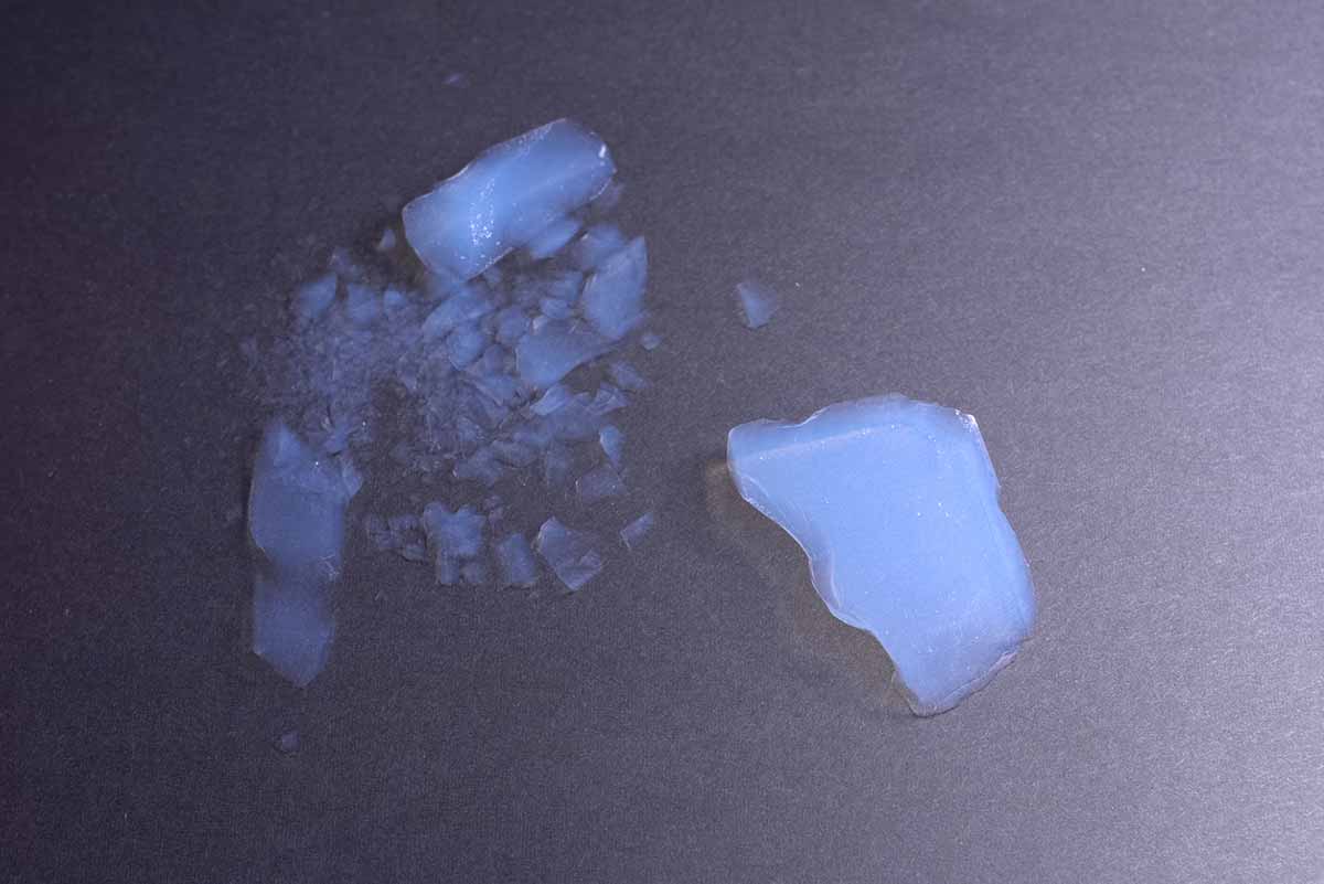 Picture of a fractured piece of silica aerogel