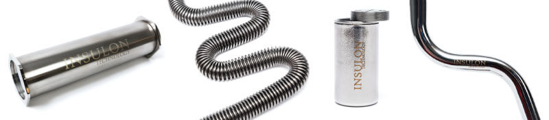 Cylindrical Insulon components include flasks, flexible tubes, cans, and bent pipes
