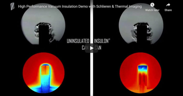 Vacuum insulation demo with thermal and Schlieren imaging