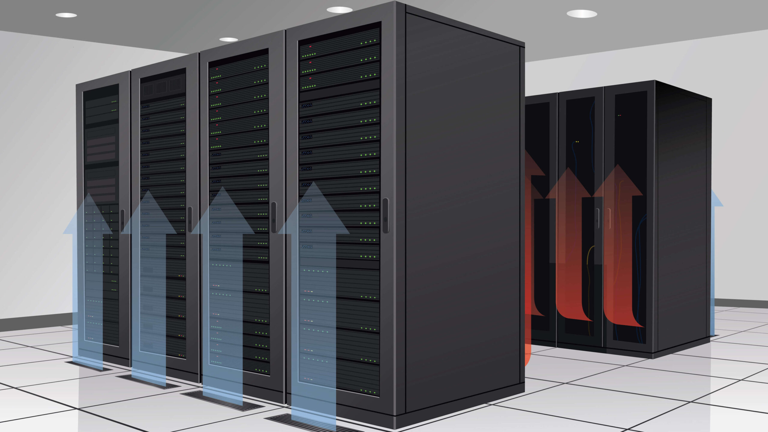 Data centers use thermal management to control the flow of heat