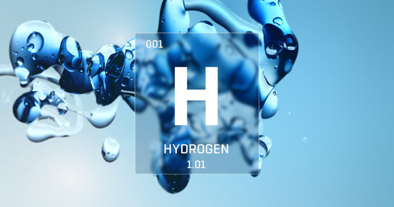 Liquid nitrogen with its chemical symbol H