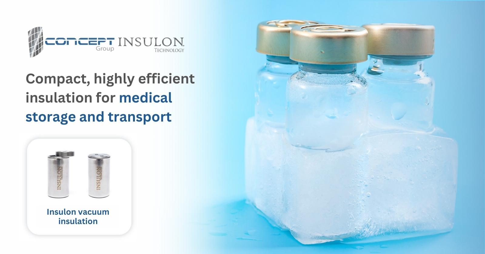 Compact, highly efficient insulation for biomedical and pharmaceutical storage and transport