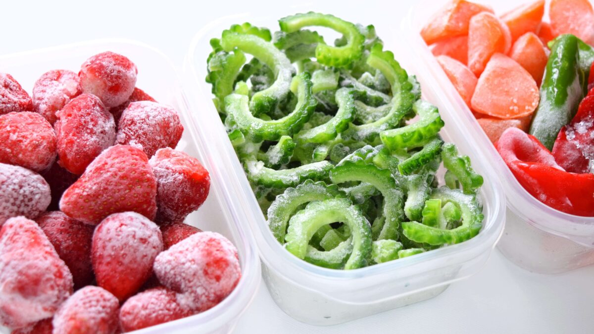 Freeze preserved fruits and vegetables